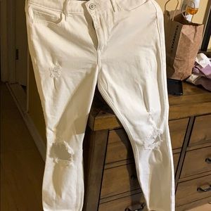 Hollister white ripped pants